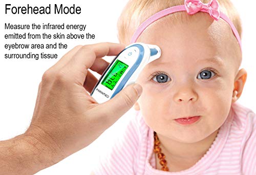 Digital Forehead and Ear Thermometer by Paramed - Instant Scan Dual Function Baby Infrared Medical Thermometer - Backlight Display with Fever Alarm - Clinically Calibrated for Adult Kids Infant - Thumbnail 2