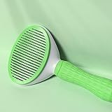 Tahoe OS - Self Cleaning Slicker Brush, Dog Cat Bunny Pet Grooming Shedding Brush - Easy to Remove Loose Undercoat, Pet Massaging Tool Suitable for Pets with Long or Short Hair (Green)