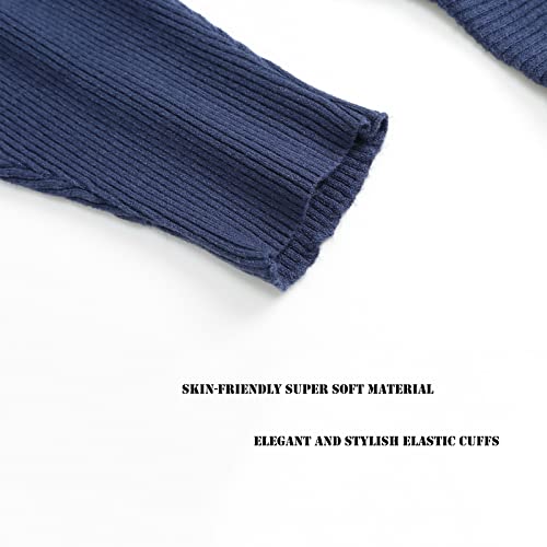 Image of Blostirno Women's Boat Neck Batwing Sleeves Dolman Ribbed Knitted Sweaters Pullovers Tops