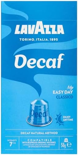 Lavazza Dek Coffee, Nespresso Original Compatible Aluminum capsules, Pack of 10 capsules
