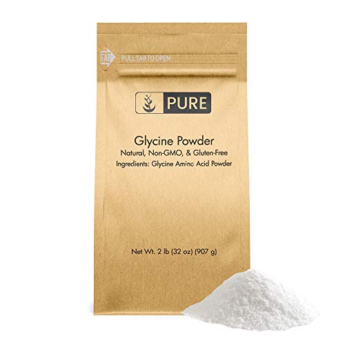 100% Pure Glycine Powder, 2 lb, 1000 mg Serving , Natural Amino Acid, No Fillers or Additives, Non-GMO, Gluten-Free, Lab Tested, Vegetarian, Made in USA, Eco-Friendly Packaging