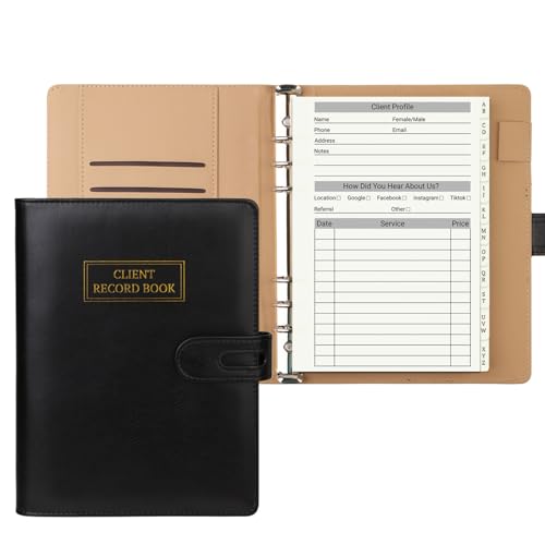 Reliure de profil de coiffeur avec 100 fiches et onglets 14,2x20,8 cm