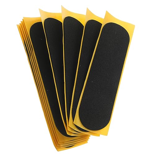 MOLUCKFU 10pcs Non Slip Foam Grip Tape for Professional Skateboard Anti-Skid Sticker Easy to Apply and Carry 28 * 100mm Yellow Paper Black Foam