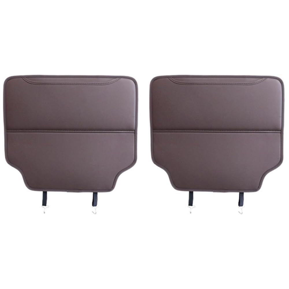 2 Stück Auto Rücksitz Anti Kick Pad für Buick GL6 GL8, Wasserdicht Leder Rückenlehne Anti-Kick Pads Autositz RüCkenschutz Mit Taschen Sitzschutz Autositzschutz,Coffee