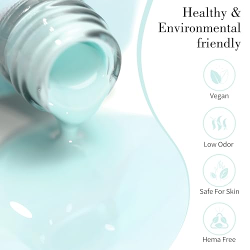 Image of CANNI 9ml Soft Iceberg Blue Gel Nail Polish, High Gloss UV LED Soak Off Gel
