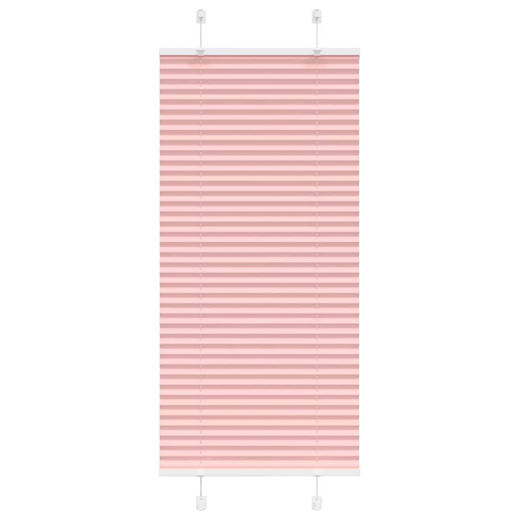 vidaXL Pleated Blind Pink 65x150 cm Fabric Width 64.4 cm Polyester