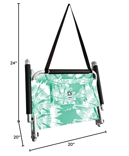 Image of Neso Beach Chairs - Lightweight, Portable and Foldable Recliner Beach Chairs for Park, Camping and Outdoor Adventures - with Slip Pockets and Shoulder Strap - 2 Pack - Mint Tie Dye - Regular