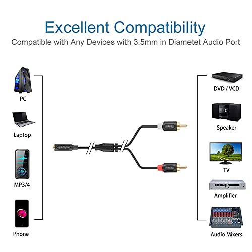 J&D 3.5 mm to RCA Stereo Audio Cable - Image 4