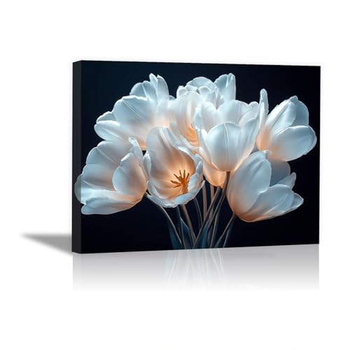 Affiches murales en noir et blanc pour chambre et salon | Cadre blanc et plantes minimalistes