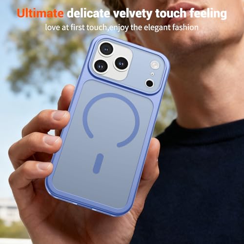 Image of SUPFINE Magnetic for iPhone 17 Pro Case Blue Purple | (Compatible with MagSafe)(Military Grade Drop Protection)(Camera Protection)Translucent Matte Phone Cover