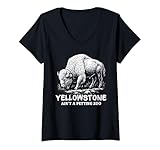 Photo Gallery donna souvenir di viaggio del parco nazionale di bison yellowstone maglietta con collo a v Photo Gallery donna souvenir di viaggio del parco nazionale di bison yellowstone maglietta con collo a v