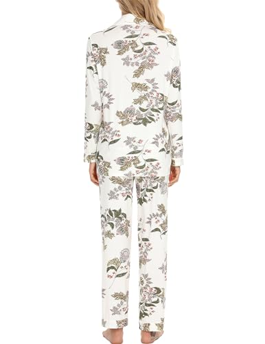 Image of Pjmlifecoco Pajamas Set Long Sleeve Womens Button Down Sleepwear Two Piece Nightwear Soft Pj Lounge Sets S-XXL