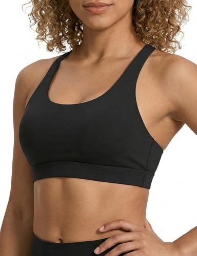 Image of Buauty Mid Impact Sports Bras for Women with Removable Padded, Medium Support Racerback Bra Strappy Yoga Bras for Fitness