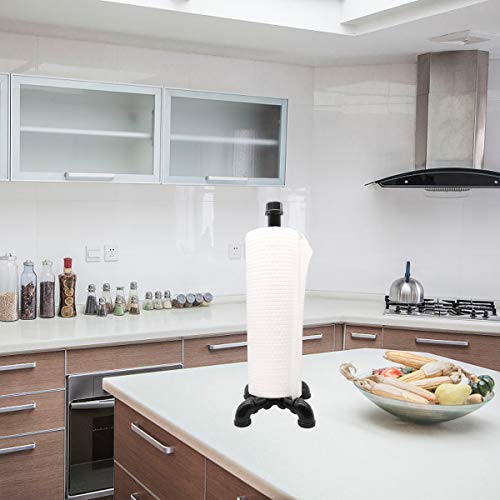 Mincord Paper Towel Holder Rustic Industrial Standing Pipe Toilet Roll Tissue Holder, Farmhouse Countertop Vintage Pipe Paper Towel Holder For Kitchen, Bathroom, Home, Living Dining Room #TOP6