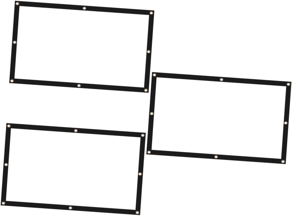 Pantalla para proyector blanca y cortina suave portátil de 3 piezas