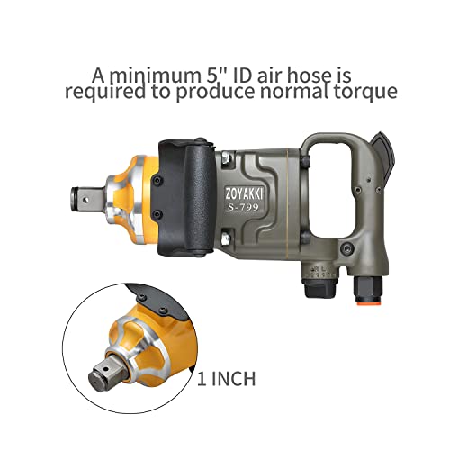 Zoyakki 1" Heavy Duty Pneumatic Impact Wrench, Up To 2200 Ft Lbs Reverse Torque Output, Lightweight, 1 Inch Air Impact Wrench #TOP3