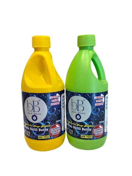 BLUE BEADS 1000ML Non Toxic Bubble Solution Refill Bottle of Bubble Gun Toys for Kids Bubble Maker Water Bubble Gun Liquid Bottle Bubble Maker Water for Manual and Automatic Bubble Toy (B0CKTLSQ2J) Amazon Price History, Amazon Price Tracker