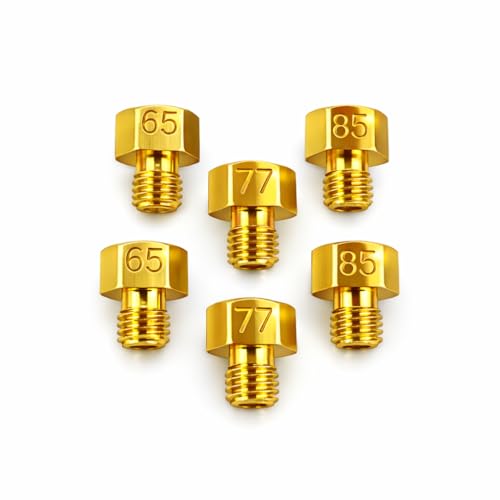 Image of Gas Stove Brass Jet Nozzles Set of 6 (2 x 0.65mm, 2 x 0.77mm & 2 x 0.85mm) | LPG Gas Stove Burner Replacement Brass Jet Nozzle | Compatible with Most Domestic LPG Gas Stoves