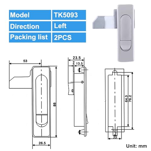 Verrouillage à bouton rebondissant armoire électrique porte TK5093