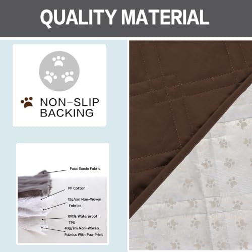 Funda para sillón relax reclinable de 2 plazas protector marrón lavable 4