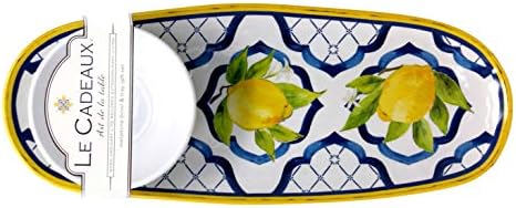 Le Cadeaux 304PAL Palermo Lemon Melamine Tray and Bowl Serving Set