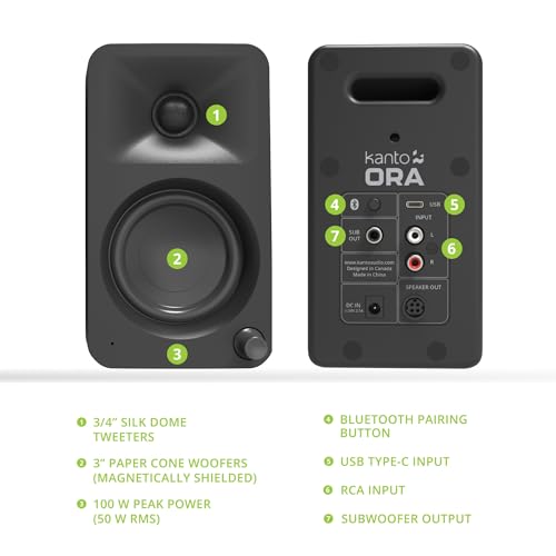 Kanto ORAMB 100W Powered Reference Desktop Computer Speakers の商品画像 2