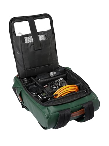 Image of FUR JADEN Anti-Theft Laptop Backpack I Camera Backpack Bag I Men Women I In-Built Tablet Sleeve I Padded Grab Handle I Breathable Air-Mesh (D.Green)