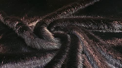 Tissu en fausse fourrure de luxe noir douceur Ours suisse pour des créations chaleureuses