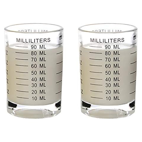 Shot Glass Measuring Cup 3 Ounce/90ML Liquid Heavy High Espresso Glass Cup 2 pcs by TIYOORTA (Black 90ML 2PCS) Cover