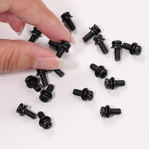 Image of 20 PCS Vesa Screws, VESA Compatible M5x10mm TV /Monitor Wall Mount Screws for 75x75mm and 100x100mm Brackets. Phillips Head M5 x 10mm Black with Washers (20, M5 x 10mm)