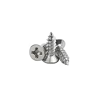 Vista 1 de 200 tornillos para madera #4 x 3/8 pulgadas, tornillos de chapa autoperforantes Phillips de cabeza plana de acero inoxidable 18-8 (304)