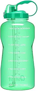 QuiFit 1 Gallon Water Bottle with Straw and Time Marker Leak Proof BPA
