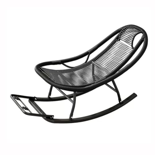 Fauteuil à bascule en rotin inclinable et ergonomique avec oreiller de relaxation