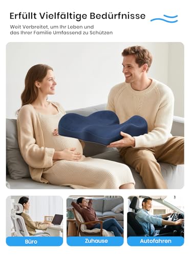 Benazcap Ergonomisches Kissen zur Druckentlastung bei langem Sitzen, Blau – Ansicht 6