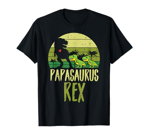 Papasaurus Trex Funny Fathers Day Dinosaur Dad Daddy Men T-Shirt