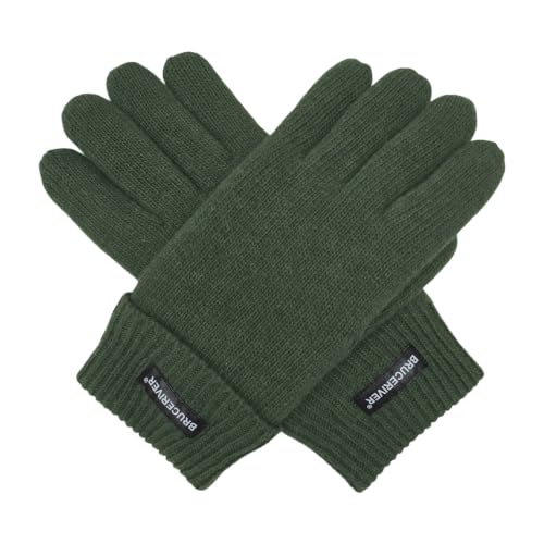 Image of BRUCERIVER Men's Pure Wool Knitted Gloves | Insulated Fleece Lining