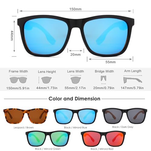 Long Keeper Classic Wood Sunglasses for Men Women Retro Black Sunglasses Wooden Arms Mirrored Sun Glasses UV400 Dark Shades3