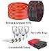 HBU 1/0 Gauge Truck Battery Cable - 5 Feet Black, 5 Feet Red - 0 AWG Inverter Cables for Car, Solar, Marine, Trailer, Motorcycle, Generator - Copper Clad Aluminum Wire
