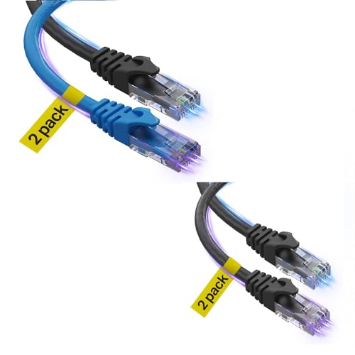 Cable Ethernet Cat6 Patch Cord RJ45 6 y 30 pies 4 Pack miniatura 1