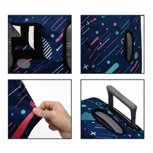 Image of JAHAP 24 Inch Luggage Cover Large | Geometric Print Stretchable Trolley Bag Cover for Suitcase | Dust Proof Scratch Resistant Travel Protector | Fits 24-26 Inch Only On Fiber /Plastic Trolley Bag