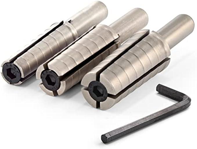 Expanding Ring Mandrel with Hex Allen Key - Set of 3 High Quality Steel Ring Mandrels - Heavy Duty Ring Shaping Tool - Ring Sizes (4-14) - By MaxoPro