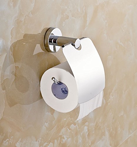 BIAN-European-style solid brass toilet paper holder chrome Polish bathroom Towel rack modern wall hanging basket