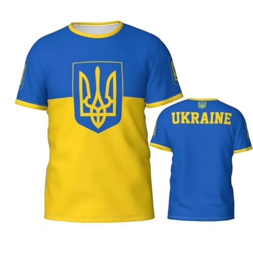 T-shirt football ukrainien homme col rond respirant pour le sport