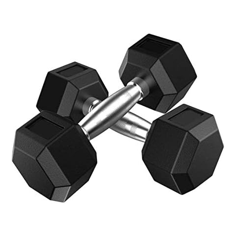 Chase Fitness Hex Rubber Encased Dumbbells (2 x 10KG) Cover