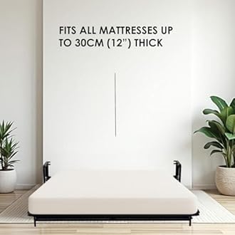 Wallbedking - Murphy Bed - Classic Vertical Wall Bed - Fold Up - Space Saving Folding Bed Frame - Pull Down (120 cm x 200 cm)