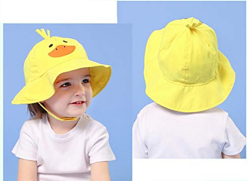 Baby Kids Cartoon Summer Sun Hat Uv Protection Beach Bucket Hat W/Chin Strap Duck 6-12 Months #TOP3