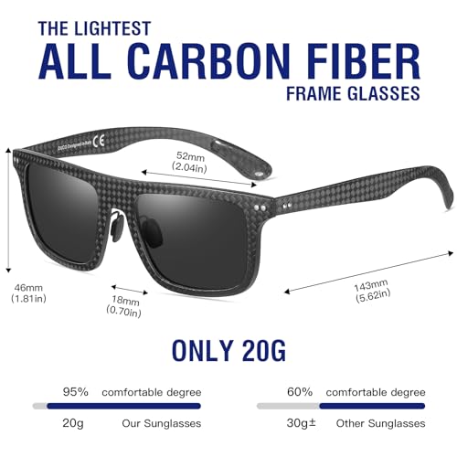 DUCO Polarized Sunglasses for Men Sun glasses All Carbon Fiber Frame 100% UV Protection for Driving Running Fishing DC83254