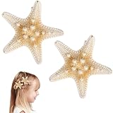 FRCOLOR 2pcs Starfish Hair Clip Handmade Natural Sea Star, Random, Size No Size