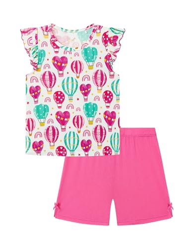 Image of Toddler Girl Short Sets Bamboo Viscose Sleeveless Summer Outfits 2 Piece Clothing Set