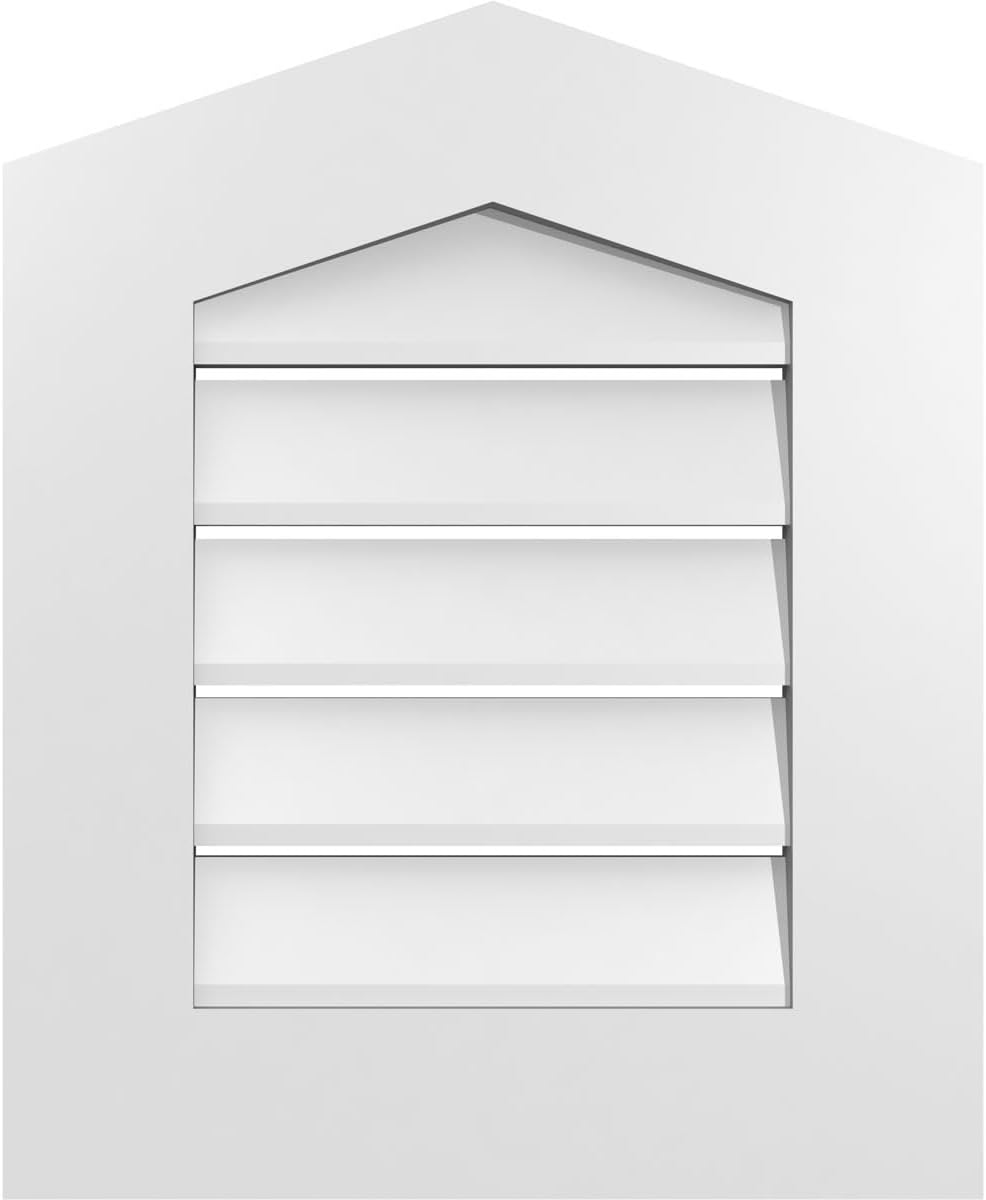 GVSPE18X2201SF-04 Peaked Top Standard Frame, Primed Tan Signature Series Surface Mount Gable Vents, 18-in. W x 22-in. H